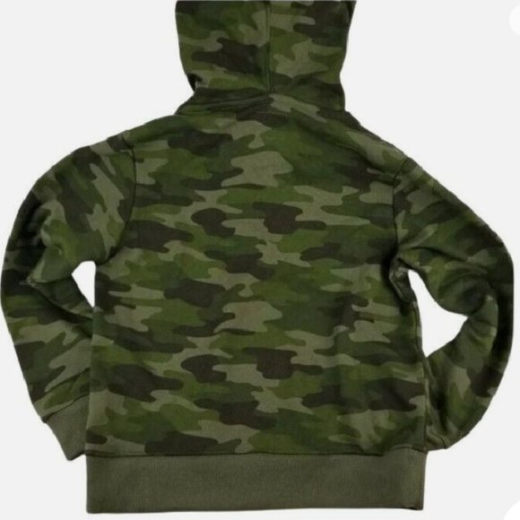 Green Camo Print Hooded Sweatshirt - Picture 2 of 2